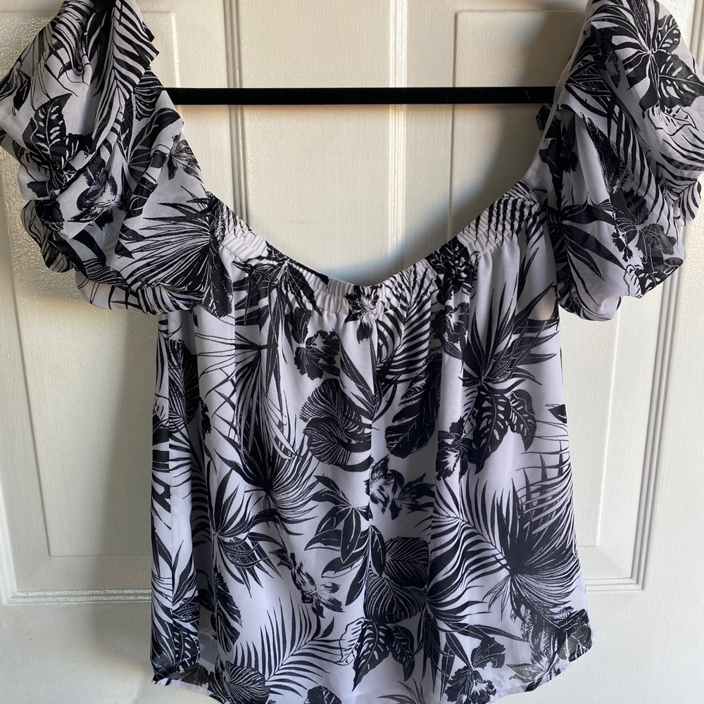 Black and white blouse